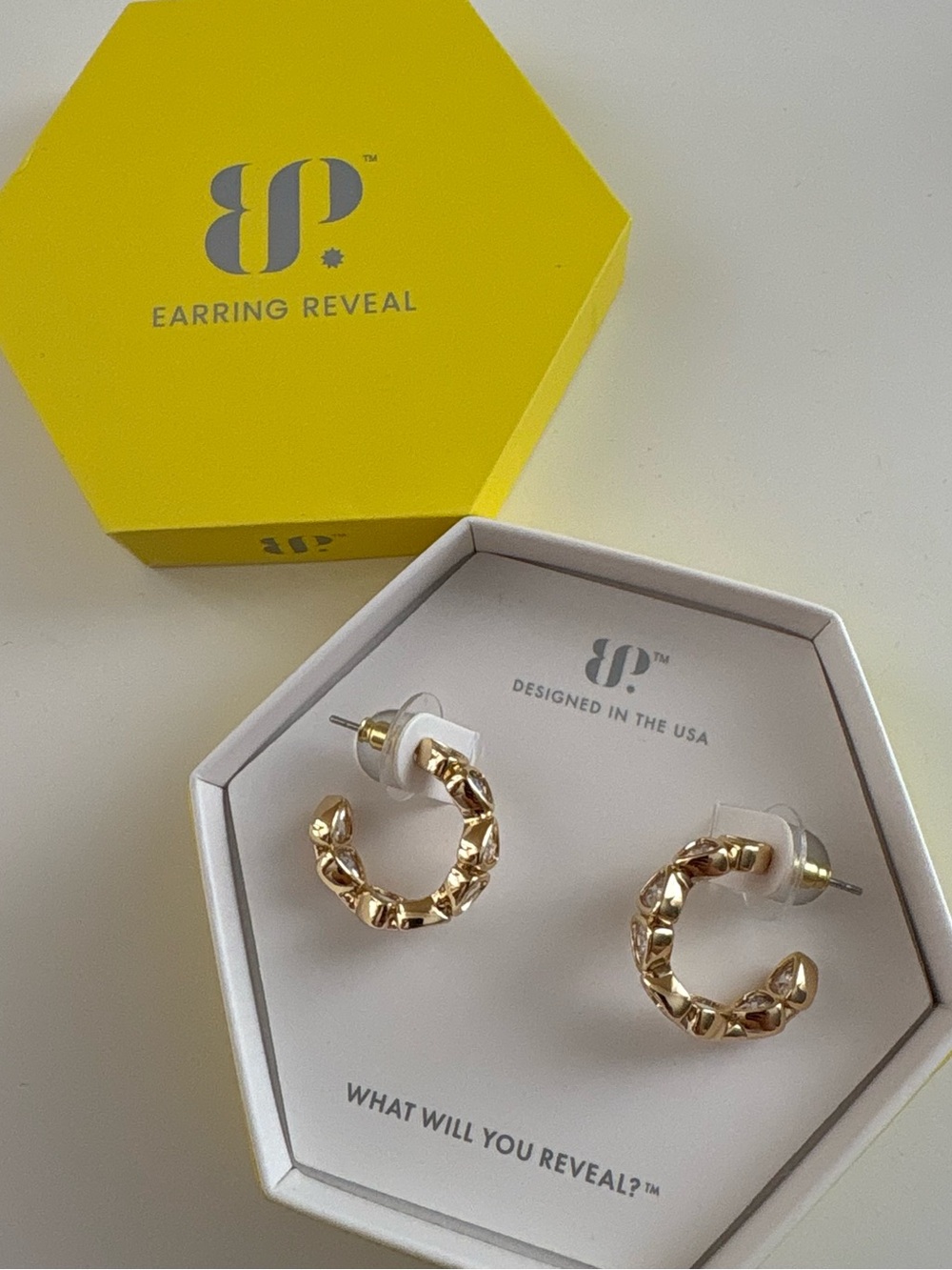 Bomb Party The Prestige Hoops Earring ER39527 Diamond CZ Gold Plating